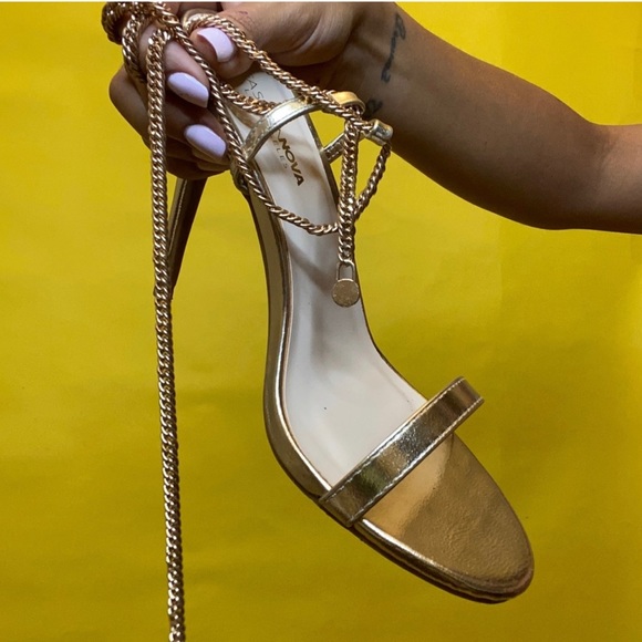 Fashion Nova Shoes New Fashion Nova Gold Chain High Heels Poshmark